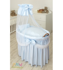 Moses Basket Prince Voile Blue