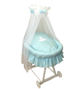 Moses Basket Bunny Dots Turquoise